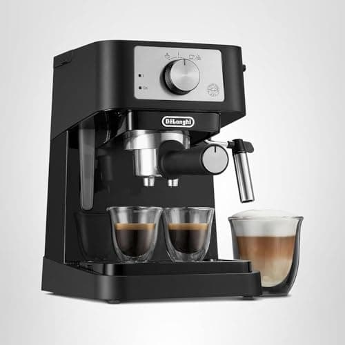 De'Longhi Stilosa Manual Espresso Machine, Compact Coffee Maker, 15 Bar Pump Pressure, Manual Milk Frother Steam Wand for Authentic Single & Double Espresso, Lattes & Cappuccinos, Tamper Included 7