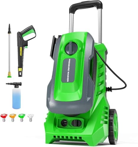 Electric Pressure Washer 4002PSI-Max 3.2GPM Power Washer Wash Machine Electric Powered with Foam Cannon for Car, Floor, Garage, Patio Washing, Green