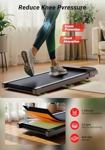 LiyLou Walking Pad Treadmill, Portable Treadmills for Home, 2.5 HP Quiet Under Desk Treadmill with 5% Incline, 265/300 Lbs Capacity, 15" X 35.4" Running Walking Pad, Home Office Walking 5