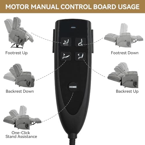Sicilyforny Power Lift Recliner for Elderly, Dual Motor Heat Massage Electric Chair with Remote, 350lb Capacity (Chenille,Light Grey) 8