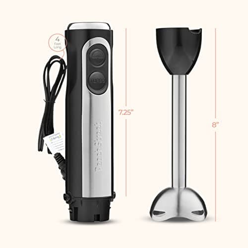 Multi-Use Immersion Blender Set, Hand Blender with Powerful Copper Motor 800W, High Speed, Turbo Mode, 3-in-1 Handheld Blender Stick Stainless Steel Blades, Whisk, Beaker, Measuring Marks, and Chopper 9
