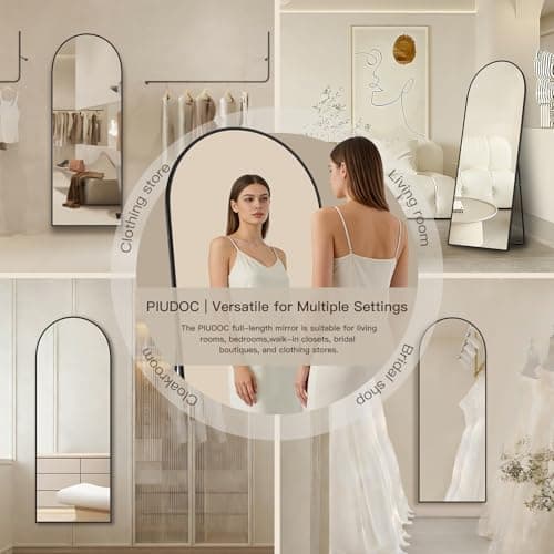 58"x19"Floor Mirror Full Length,Arched Full Length Mirror with Stand,Full Body Mirror,Hanging or Large Leaning for Bedroom Living Room Black 8