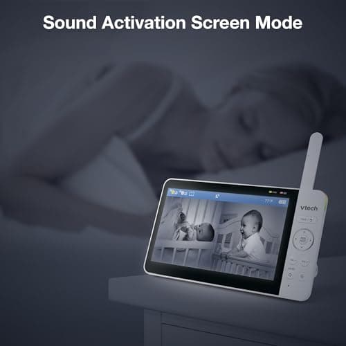 VTech Smart WiFi Baby Monitor with 2 Cameras, 1080p FHD Video, Free App with Motion Videos, Sound/Motion Alerts, 7" IPS Split‑Screen Display, Pan‑Tilt‑Zoom, Dual‑Room Monitoring – Smart HQ Max Twin 12