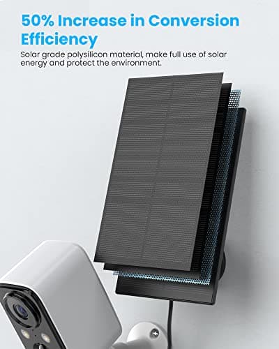 Solar Panel Security Cameras Wireless Outdoor - Battery Powered Cameras for Home Security WiFi Camera Surveillance Indoor System Floodlight Night Vison Alarm Motion Sensor Light Door Cam 8