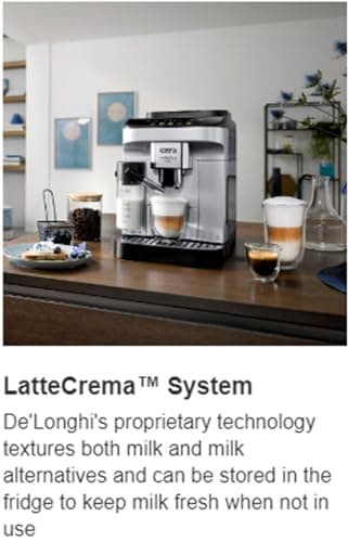 De'Longhi De'Longhi Magnifica Evo Automatic Espresso & Cappuccino Machine with Latte Crema System, 9.45 in. x 17.32 in. x 14.17 in., Chrome 9