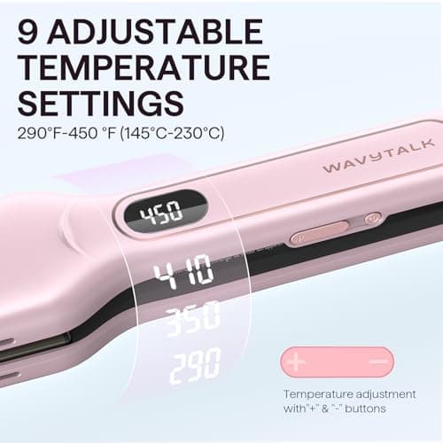 Wavytalk Wet to Straight Hair Straightener, Titanium 1.75 Inch Wide Vent Sesh Flat Iron for Damp or Dry Hair, Straightener with Dual Voltage Leave Silky Smooth Look, 20% Faster Styling, Pink 6