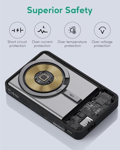 Zendure Magnetic Wireless Charger, Qi2 Certified 15W Fast MagSafe-Compatible, 10000mAh Portable Power Bank, Supermini Q for iPhone 16/15/14/13 Series 6