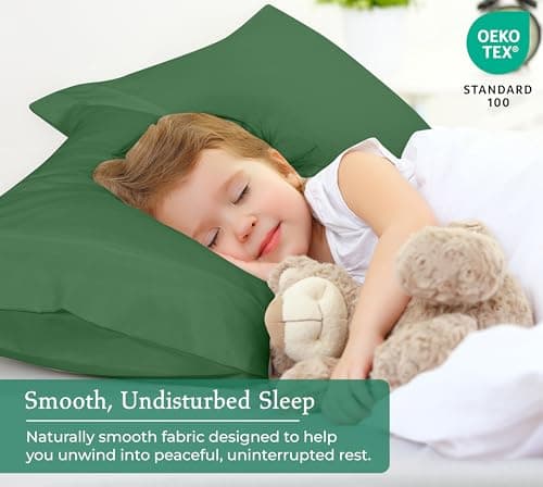 Royale Linens Queen Pillowcase Set of 2 - Bed Pillow Cover - 20" x 30" - Pillowcases - 1800 Brushed Microfiber, Wrinkle & Fade Resistant - Soft & Cozy- Queen Size Pillow Case (Hunter Green) 9