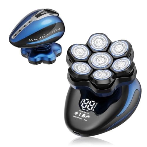 Clforczh Electric Head Shaver for Bald Men PRO,2025 Upgraded 7D Magnetic Detachable Head Shaver,IPX7 Waterproof Wet/Dry,Type-C Fast Charging with LED Display,Grooming Kit,Travel Lock,Purple