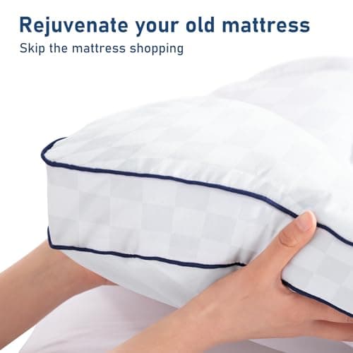 Full Mattress Topper Extra Thick Pillowtop Cooling Mattress Topper Plush Mattress Pad Cover Protector with 8-21 Inch Deep Pocket 3D Snow Down Alternative Fill White 6