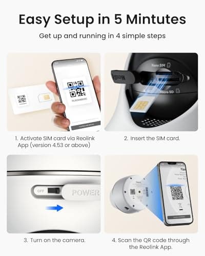 REOLINK 4K LTE Cellular Security Camera Wireless Outdoor, No WiFi, 3G/4G LTE, Solar Powered, SIM Card+32GB SD Card Included, Color Night Vision, Local/Cloud Storage, Go PT Ultra+SP, Updated Version 9