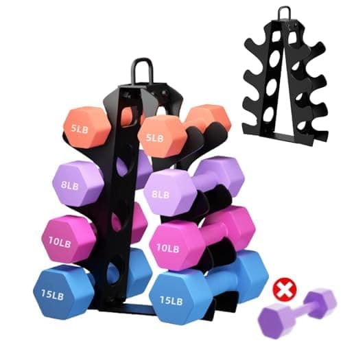 3-Tier | 4-Tier Dumbbell Rack for Dumbbells , A-Frame Weight Stand Only, Compact Space-Saving Design for Home Gym, Heavy-Duty Alloy Steel Organization Rack (Dumbbells Not Included)
