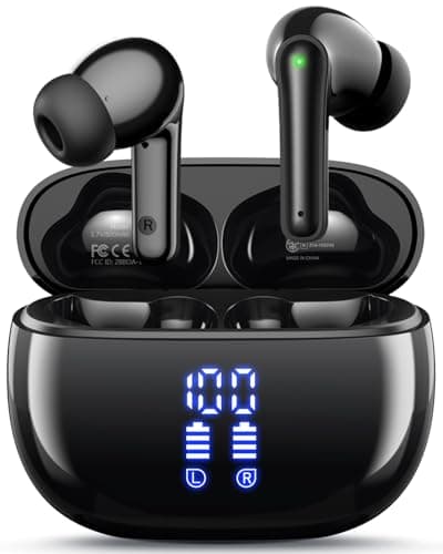 HUIFU Wireless Earbuds, Bluetooth Headphones with LED Display Charging Case
