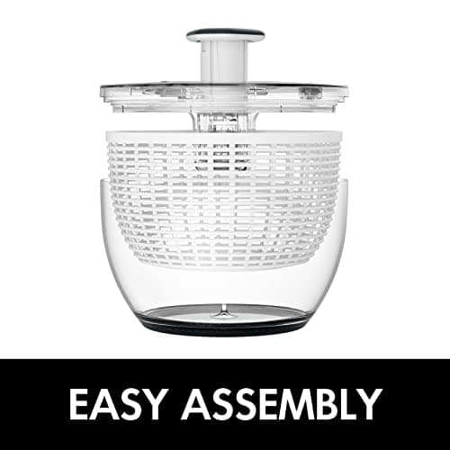 Smile mom Salad Spinner Large Lettuce Spinner Kitchen Gadgets, Large Salad Spinner Vegetable Washer, High Efficiency for Kitchen Washing & Drying Leafy Vegetables, One-Handed Easy Press 6.3 Qt White 8