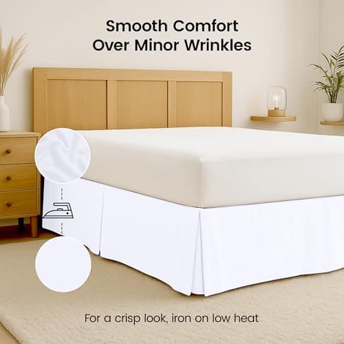 Utopia Bedding Queen Bed Skirt - Soft Quadruple Pleated Ruffle - Easy Fit with 16 Inch Tailored Drop - Hotel Quality, Shrinkage and Fade Resistant (Queen, White) 6