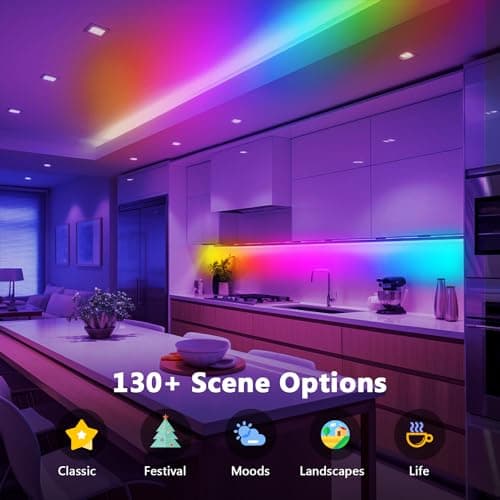 phopollo RGB Smart LED Strip Lights, 16.4ft LED Lights for Bedroom, Bluetooth APP Control, DIY Multiple Colors on One Line, Color Changing LED Strip Lighting Music Sync, USB Powered 5