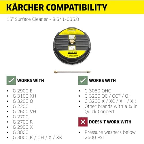Kärcher Pressure Washer Surface Cleaner 15", Quick Connect, 2600-3200 PSI, Ideal for Driveways, Patios, Decks, Sidewalks 7