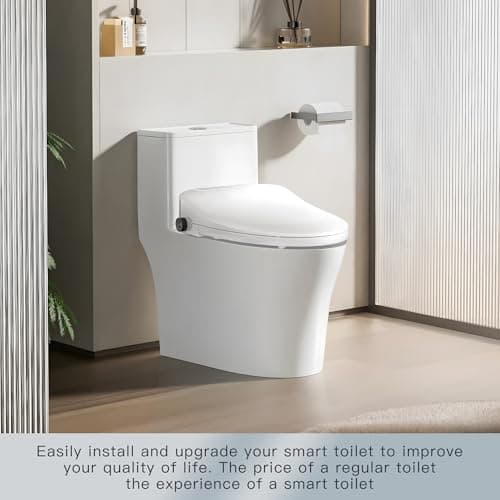 Jevinni Electronic Bidet Toilet Seat Elongated,Smart Heated Toilet Seat Unlimited Instant Warm Water & Dryer,Adjustable Water Pressure,Self-Clean Nozzle,Night Light,Slow Close,For Men Women & Child 7