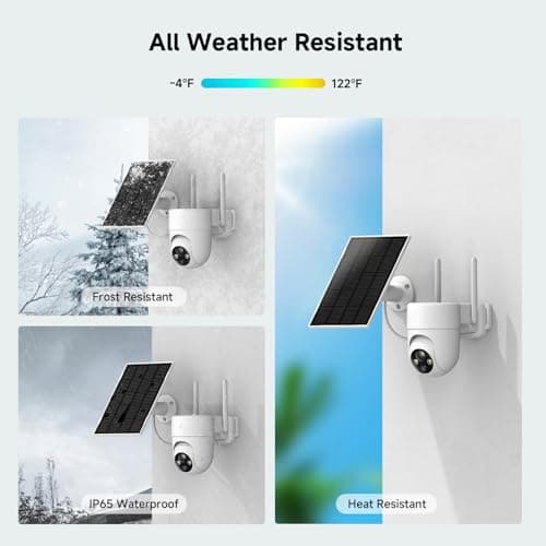 Oculview 2K Solar Security Cameras Wireless Outdoor, 2PCS Outdoor Camera Wireless with 360° View, Cameras for Home Security with Color Night Vision, Only Support 2.4GHz Wi-Fi 7