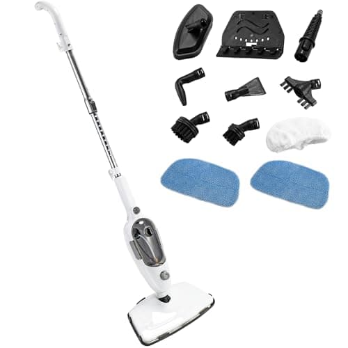 Steam Mops for Floor Cleaning, 10-in-1 Multipurpose Deep Steam Cleaner Mop for Home, Floor Steamers for Hardwood and Tile, Vinyl, Laminate, Carpet, Hard Floors with Attachments