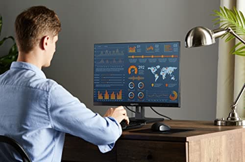 Amazon Basics 24-inch Full HD IPS Monitor, 75 Hz, 1080P, HDMI, Display Port and VGA Input, Adjustable Stand, VESA Compatible, Built-in Speakers for Office and Home, Black 6