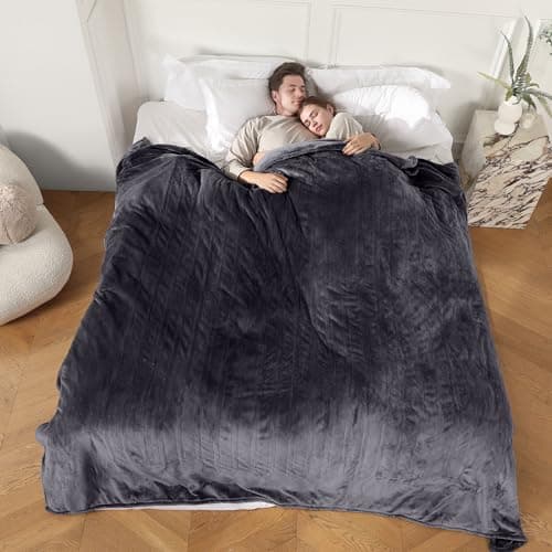 COZYTY Electric Blanket King Size, Super Soft Cozy Upgraded Flannel Heated Blanket Dual Control with 5 Heating Levels & 10 Hours Auto Off, Fast Heating & Overheat Protection, 100" x 90", Dark Gray
