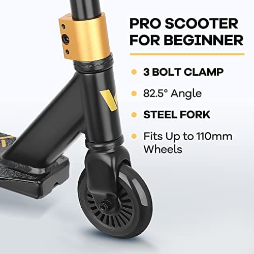 VOKUL S2 Pro Scooters for Kids Age 6-12 | Colorful Stunt Scooter for Beginners Teens | Trick Scooter for BMX Freestyle Tricks (Gold) 2