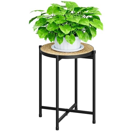 Bamworld Indoor Plant Stand Tall Plant Table Corner Plant Stool Boho Small Plant Holder Single Flower Stand for Large Plants Decor Pot Stand for Living Room Bedroom Balcony