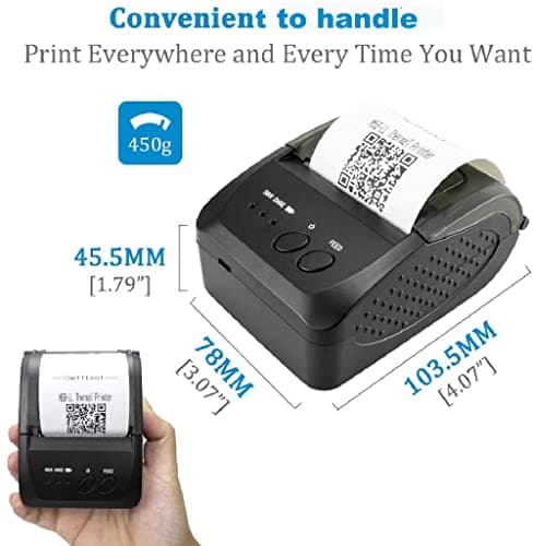 NETUM Bluetooth Receipt Printer, 58mm Mini Thermal POS Printer Portable Personal Bill Printer 2 inches for Restaurant Sales Retail Compatible with Android 5