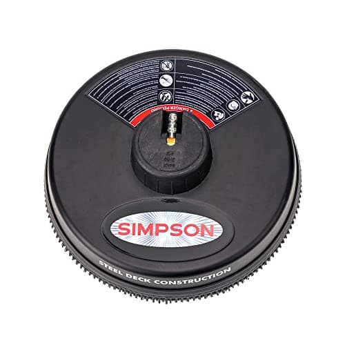 Simpson Cleaning 80165 Universal 15" Steel Pressure Washer Surface Cleaner for Cold Water Machines, 1/4" Quick Connection, Recommended Min 2200 PSI up to Max of 3700 PSI, Black