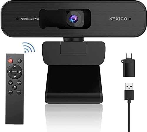NexiGo N940P 2K Zoomable Webcam with Remote and Software Controls | Sony Starvis Sensor | 1080P@60FPS | 3X Zoom | Dual Stereo Microphone, for Zoom/Skype/Teams/Webex (Black)