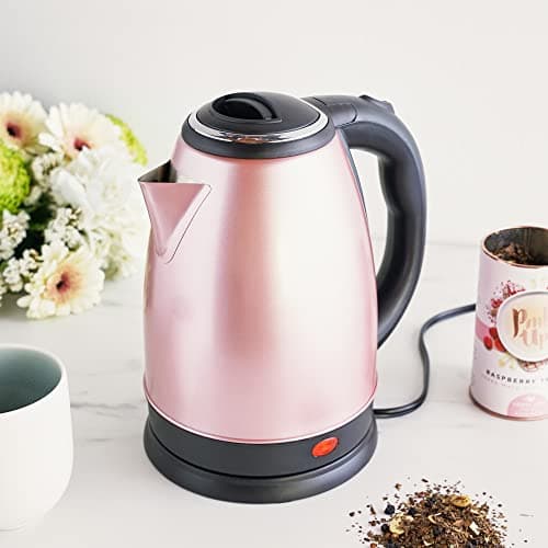 Pinky Up Parker Electric Tea Kettle, Hot Water Dispenser, Automatic Shut Off, Stainless Steel Cordless Electric Teapot, 56oz, Rose Gold 7