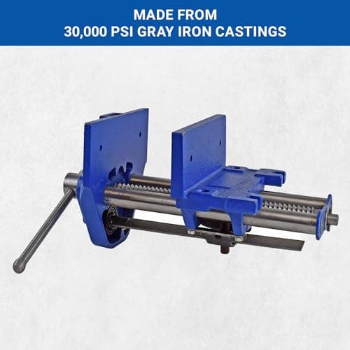 Yost Vises M7WW Rapid Action Woodworking Vise | Quick Release Lever for Quick Adjustments | 7 Inch Jaw Width | Made with Heavy-Duty Cast Iron | Blue 5