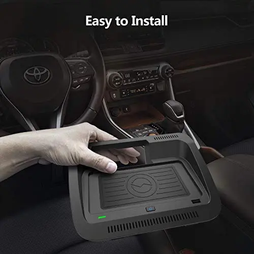 CarQiWireless 2025 2024 2023 Upgrades Wireless Charger for Toyota RAV4 Accessories 2024-2019 2022 2021 2020, OEM Style Wireless Phone Charging Pad for Toyota RAV4 LE/XLE/TRD/Off-Road/XSE/SE/XSE 5