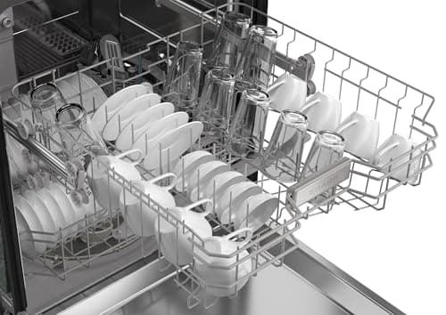 Sharp SDW6504MS Stainless Steel Dishwasher, 24-inch Pocket Handle, 52 dB, Hybrid Tub, 12 Place Settings, 5 Cycles, Heated Dry 13