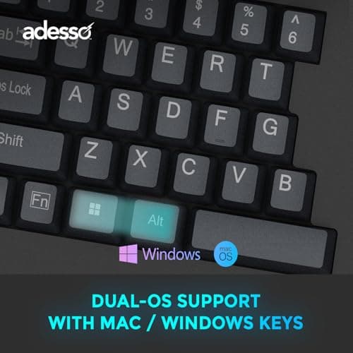 Adesso EasyTouch 150 Ergonomic Wired Mechanical Keyboard with Cherry MX Brown Switches, Integrated Palm Rest, Dedicated Copilot AI Hotkey, Full-Sized Layout with Numeric Pad for Comfortable Typing 6