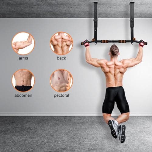 Height Adjustable Pull Up Bar, Heavy Duty Pull Up Bar, BarMount, Ceiling Mount, StrengthTraining Equipment for Home, Gym, Strength Training(Maximum (Ceiling mounted) 8