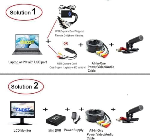 CNDST CCTV Hd 1/3 CCD 1000TVL HD 3.6mm Mini Bullet Security Camera with Bracket Indoor Outdoor Surveillance Camera 6