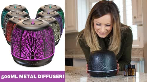 Aroma Outfitters Large Iron Essential Oil Diffuser | Aromatherapy Diffuser That Purifies Air | Ultrasonic Humidifier 7 Color LED Lights | Home Essentials | Scent Diffuser | Large Water Tank of 500mL 3