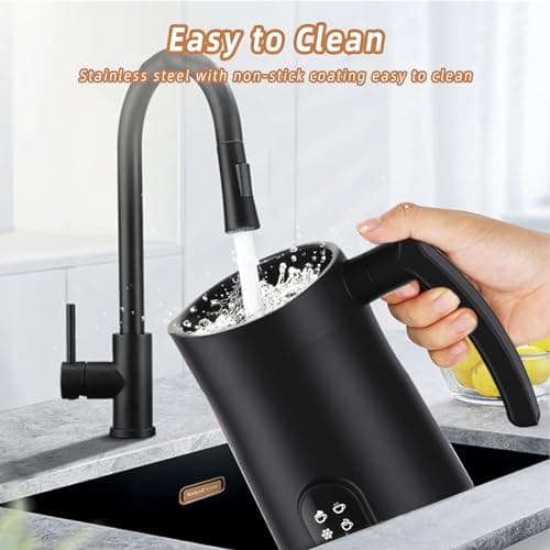 Milk Frother, 4 in 1 Electric Milk Frother and Steamer with Handle, Saicefe 11.8oz/350ml Automatic Warm and Cold Foam Maker for Coffee,Latte, Cappuccino, Hot Chocolate, 400W, Black 5