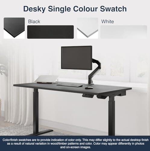 Desky Single Electric Height Table – Ergonomic Workstation with 47.2 x 29.5 in White Surface – Motorised Height Range for Home Office Productivity 9