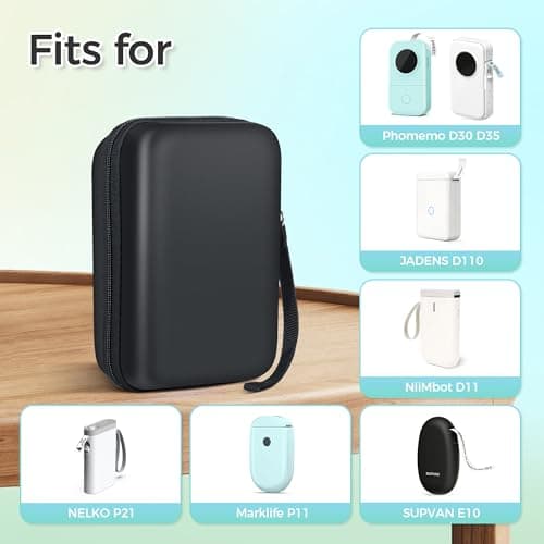 Nelko Genuine Case Compatible P21 Label Maker, Compatible with Most Mini Label Printers, Holder for Labeler Makers Printer & Labeling Tapes, Box with Mesh Pocket for Batteries Accessories (Case Only) 6