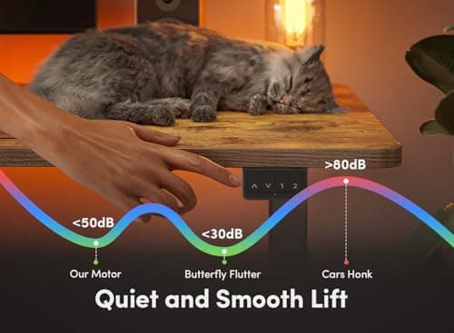 FEZIBO Electric Standing Desk, 48 x 24 Inches Height Adjustable Stand up Desk, Sit Stand Home Office Desk, Computer Desk, Vintage Brown 5