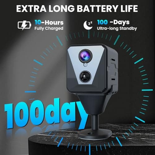 Hidden Camera | Spy camera, Improved 2K WiFi Mini Camera, Real-Time View,100 Days Battery Life, Cloud & SD Storage, Clear Night Vision, AI Motion Detection, Security Wireless Camera Nanny Cam 5