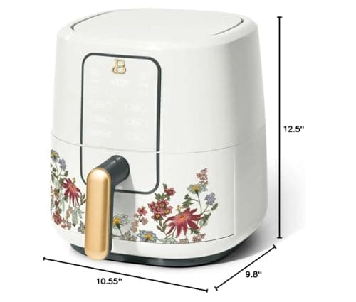 B - 3-Quart Digital Air Fryer, TurboCrisp Technology, 4 Presets, 170°F-400°F, Non-Stick, Dishwasher Safe, 1200 Watt. (WILDFLOWER WHITE) 10