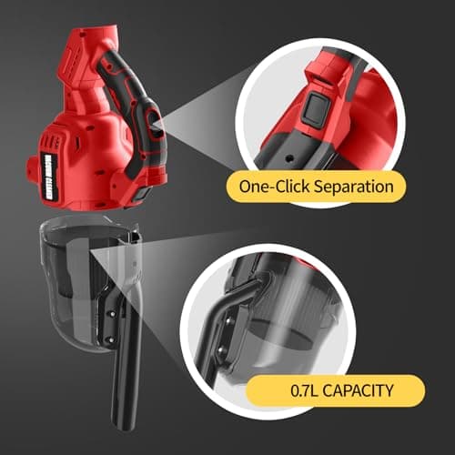 Gruecoinno Cordless Vacuum Cleaner for Milwaukee M18 18V Battery, 500W Handheld Vacuum Cleaner with Washable Filter, Portable Stick Vacuum for Floor Carpet Car Hardwood Pet Hair(Battery Not Included) 7