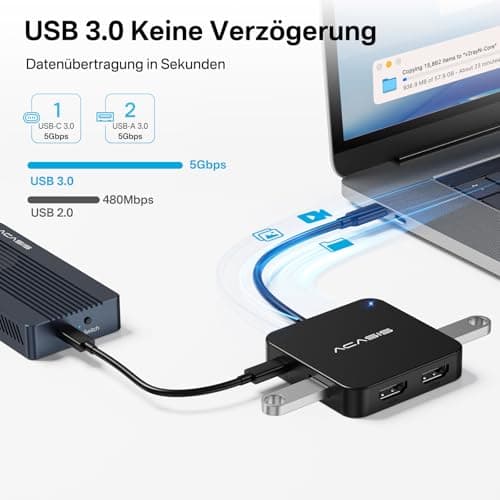 USB C Docking Station Dual HDMI Monitor 4K, ACASIS Laptop Docking Station with 100W PD Charging, 5Gbps USB C and USB A Data Ports, 2 HDMI Hub for Dell XPS/HP/Lenovo/Surface/Yoga 6