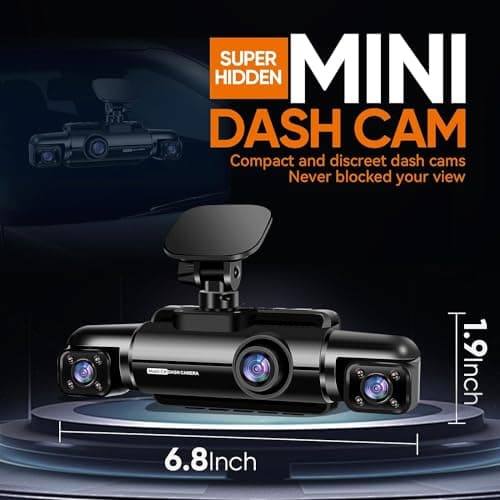 Neideso 360° Dash Cam Front and Rear Inside, 4 Channel FHD 4 * 1080P, Wi-Fi GPS Voice Control Car Camera, Front 2K+1080P*2 Dash Camera for Cars, with 64GB SD Card, Night Vision, 24H Parking Mode(N300) 10