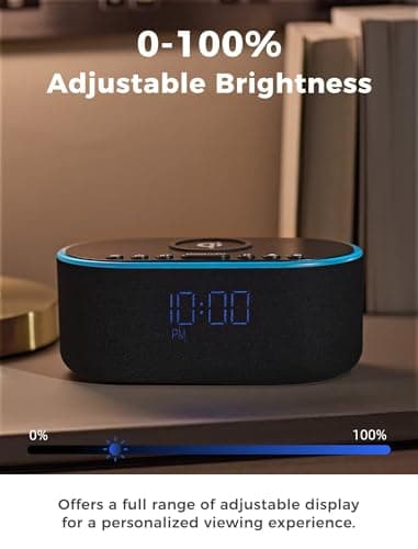Odokee Wireless Charging Alarm Clock Radio: Qi Certified Fast Wireless Charger for iPhone Samsung - 10W Stereo Bluetooth Speaker - Dimmable Digital Clock with FM Radio for Bedroom Black 6