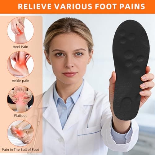 Steppers Insoles for Men & Women, 4D Memory Foam Cloud Footstr Insoles with Arch Support, Comfortable & Breathable Massage Shoe Inserts for Foot Pain & Fatigue (Black, US M 7-11/W 8.5-13.5) 6